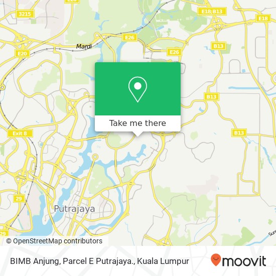 Peta BIMB Anjung, Parcel E Putrajaya.