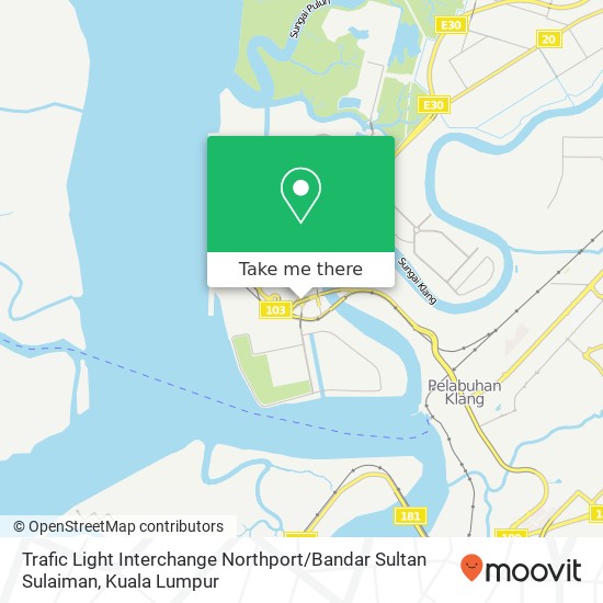 Peta Trafic Light Interchange Northport / Bandar Sultan Sulaiman
