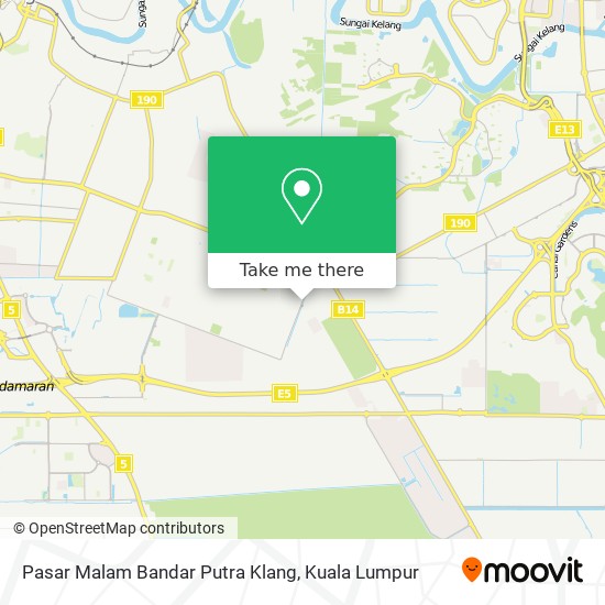 Peta Pasar Malam Bandar Putra Klang