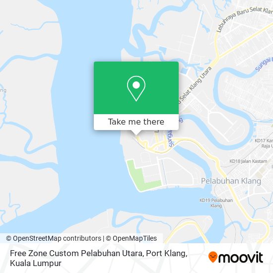 Free Zone Custom Pelabuhan Utara, Port Klang map