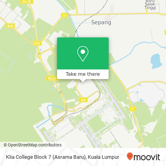 Peta Klia College Block 7 (Asrama Baru)