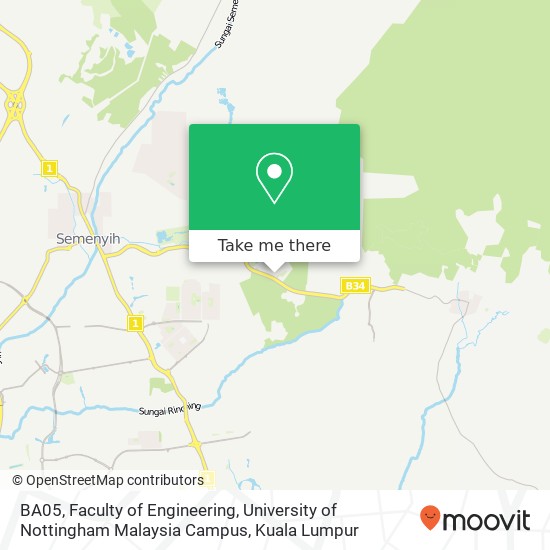 BA05, Faculty of Engineering, University of Nottingham Malaysia Campus map
