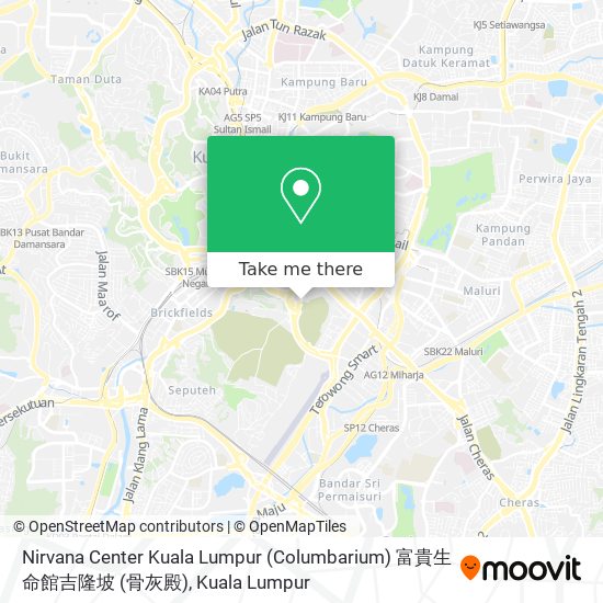 Peta Nirvana Center Kuala Lumpur (Columbarium) 富貴生命館吉隆坡 (骨灰殿)