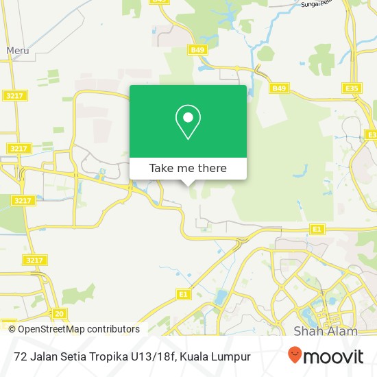 Peta 72 Jalan Setia Tropika U13/18f