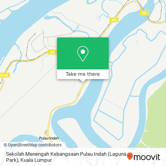 Peta Sekolah Menengah Kebangsaan Pulau Indah (Laguna Park)