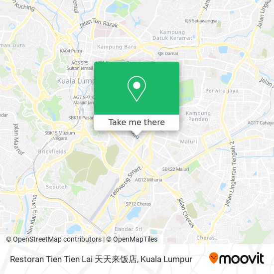 Peta Restoran Tien Tien Lai 天天来饭店