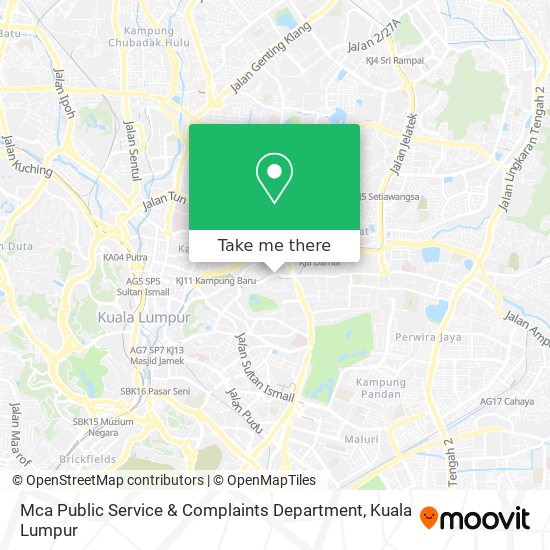 Mca Public Service & Complaints Department map