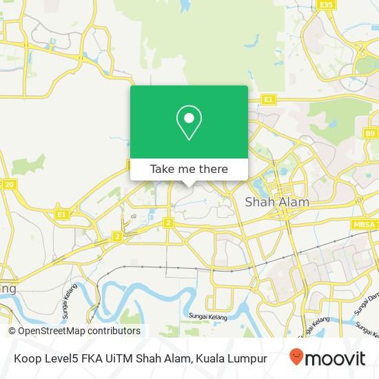 Koop Level5 FKA UiTM Shah Alam map