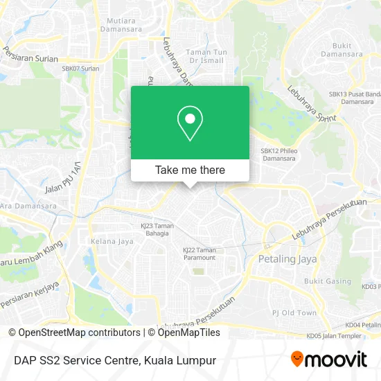 DAP SS2 Service Centre map