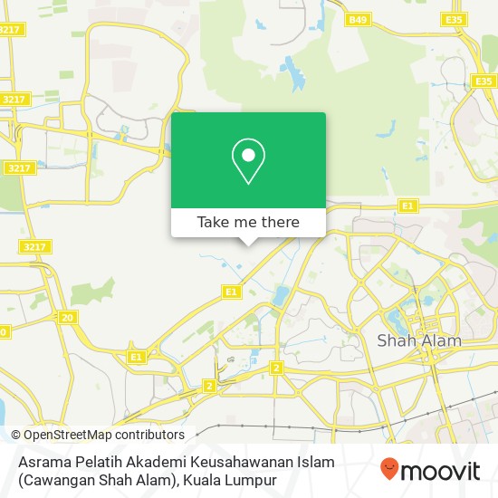 Peta Asrama Pelatih Akademi Keusahawanan Islam (Cawangan Shah Alam)