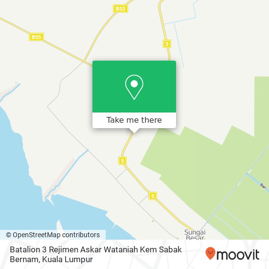 Batalion 3 Rejimen Askar Wataniah Kem Sabak Bernam map