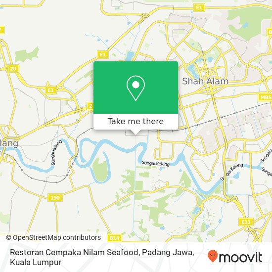 Peta Restoran Cempaka Nilam Seafood, Padang Jawa