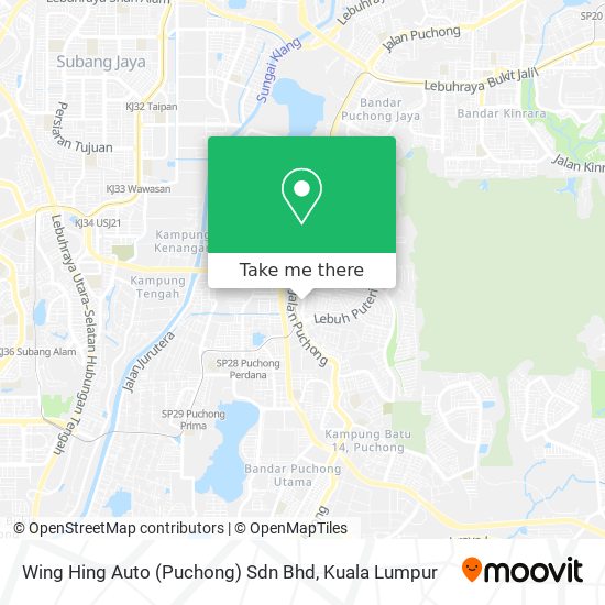 Peta Wing Hing Auto (Puchong) Sdn Bhd