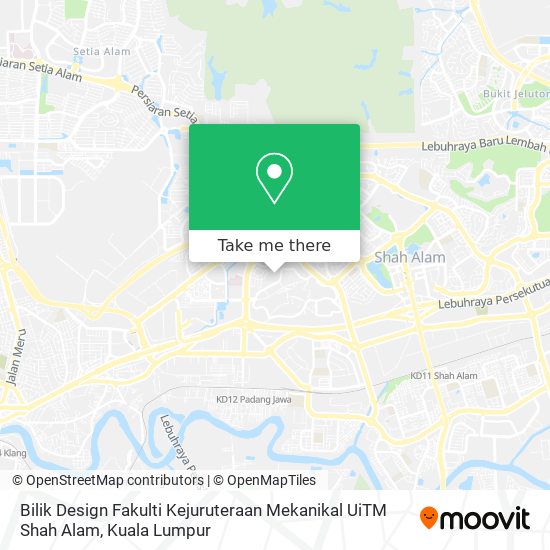 Bilik Design Fakulti Kejuruteraan Mekanikal UiTM Shah Alam map