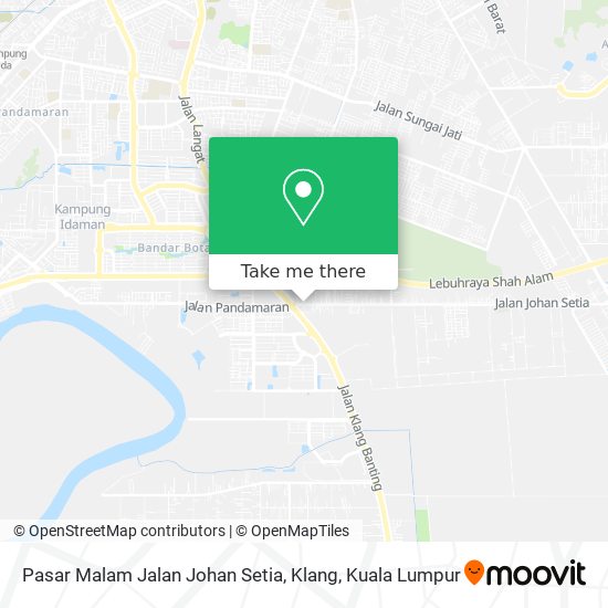 Pasar Malam Jalan Johan Setia, Klang map