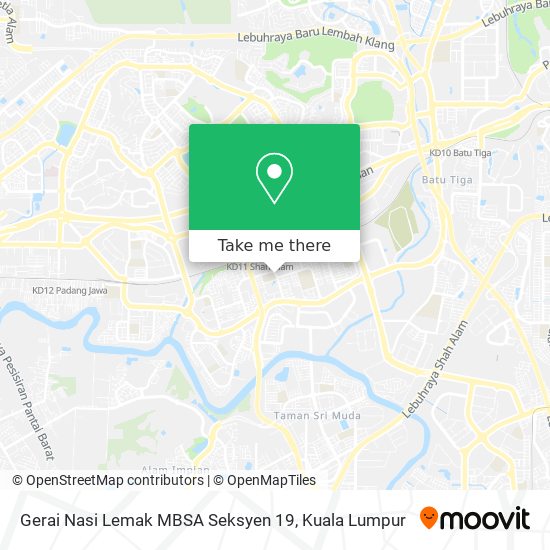 Gerai Nasi Lemak MBSA Seksyen 19 map