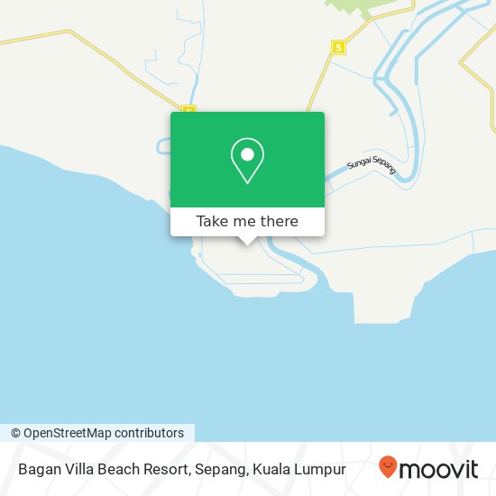 Bagan Villa Beach Resort, Sepang map