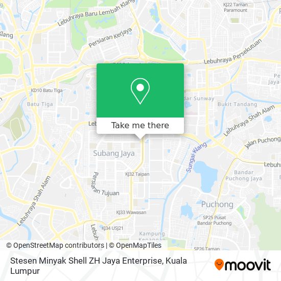 Peta Stesen Minyak Shell ZH Jaya Enterprise