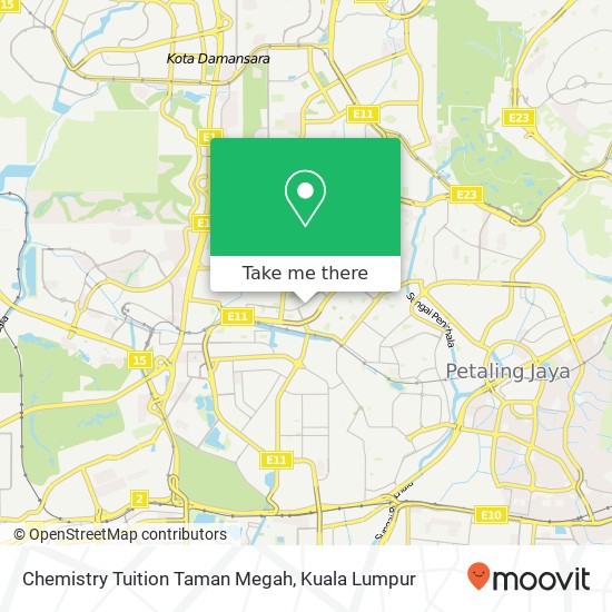 Peta Chemistry Tuition Taman Megah