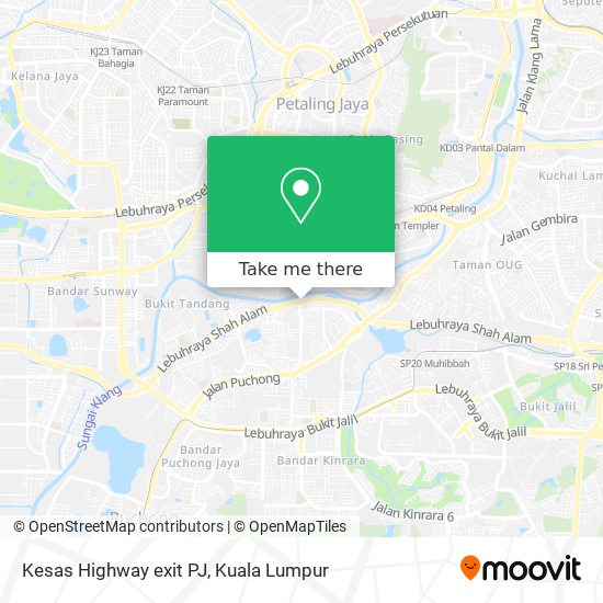 Kesas Highway exit PJ map
