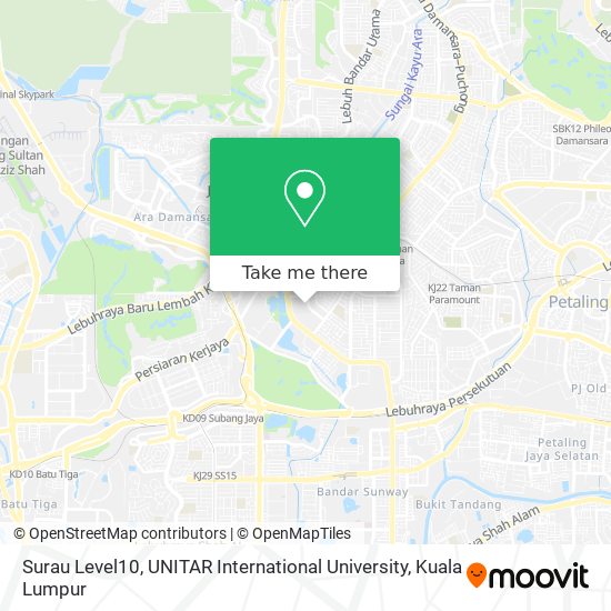Surau Level10, UNITAR International University map