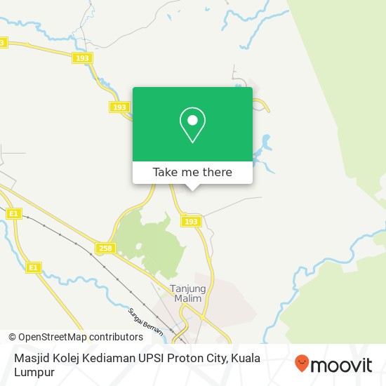 Peta Masjid Kolej Kediaman UPSI Proton City