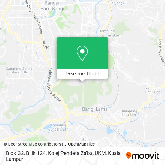 Blok G2, Bilik 124, Kolej Pendeta Za'ba, UKM map