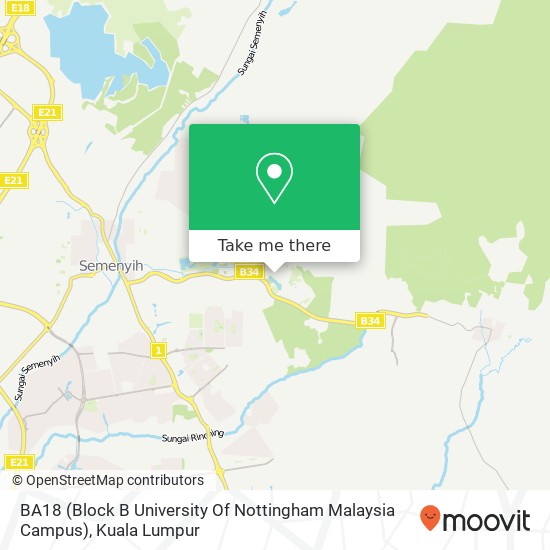 BA18 (Block B University Of Nottingham Malaysia Campus) map