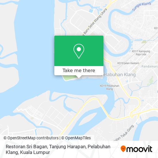 Peta Restoran Sri Bagan, Tanjung Harapan, Pelabuhan Klang