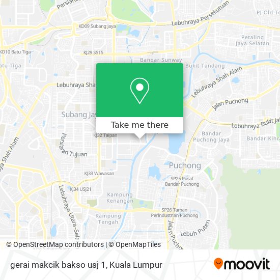 gerai makcik bakso usj 1 map