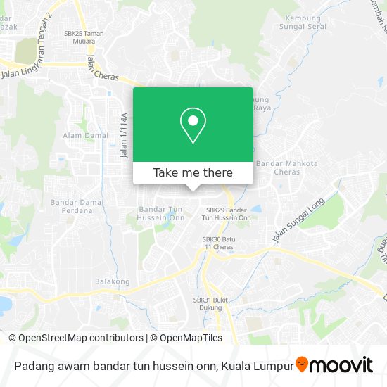 Padang awam bandar tun hussein onn map