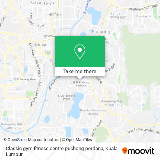 Peta Classic gym fitness centre puchong perdana