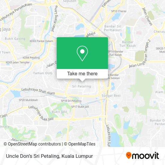 Uncle Don’s Sri Petaling map