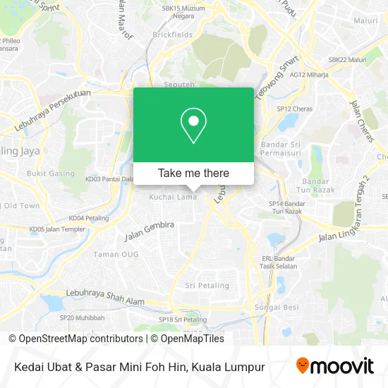 Peta Kedai Ubat & Pasar Mini Foh Hin