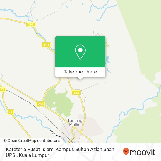 Kafeteria Pusat Islam, Kampus Sultan Azlan Shah UPSI map