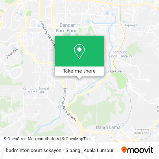 badminton court seksyen 15 bangi map