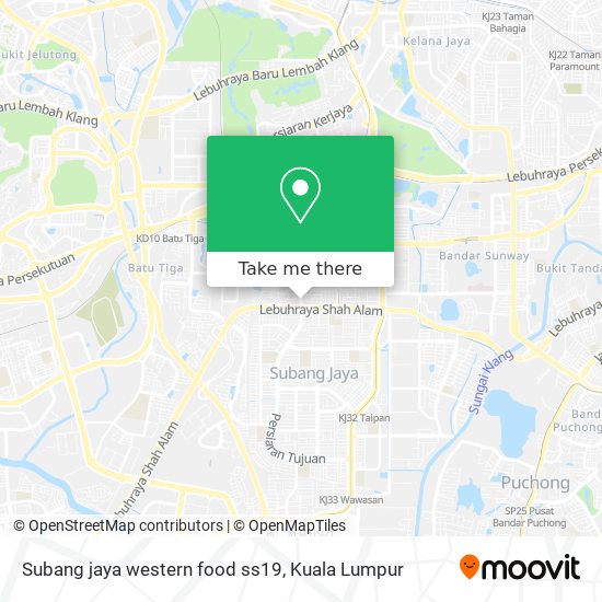 Subang jaya western food ss19 map