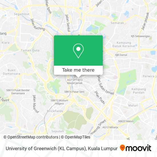 University of Greenwich (KL Campus) map