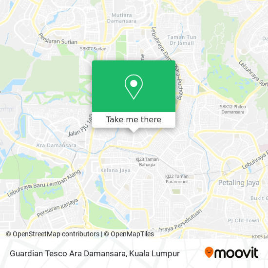 Peta Guardian Tesco Ara Damansara