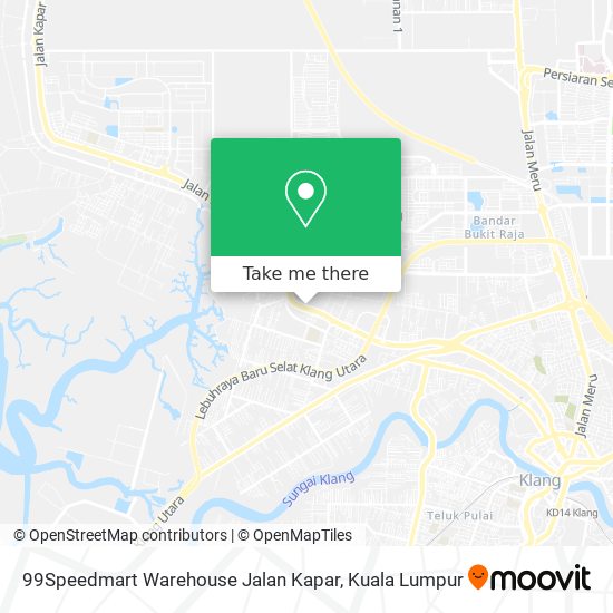 99Speedmart Warehouse Jalan Kapar map