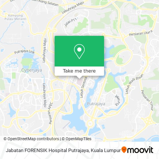 Jabatan FORENSIK Hospital Putrajaya map