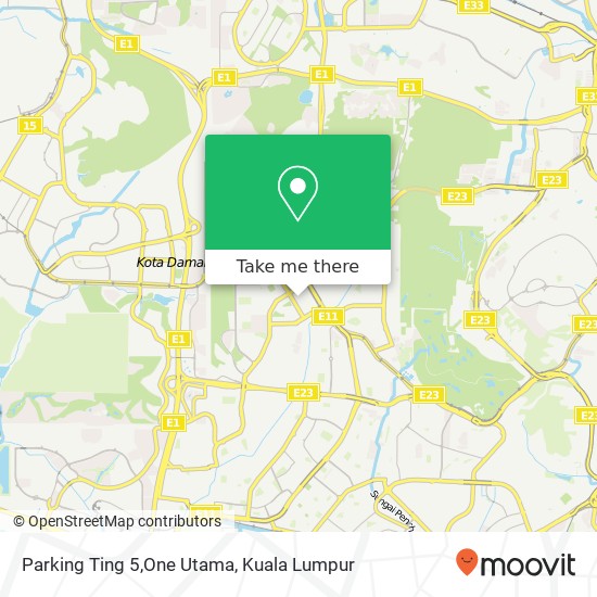 Parking Ting 5,One Utama map