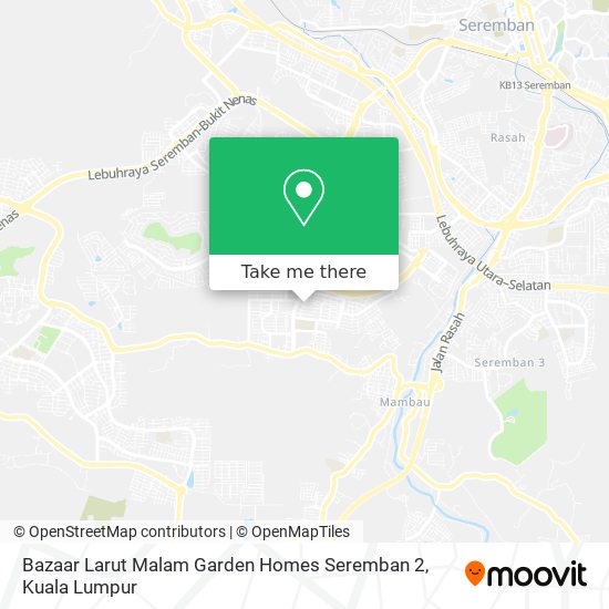 Peta Bazaar Larut Malam Garden Homes Seremban 2