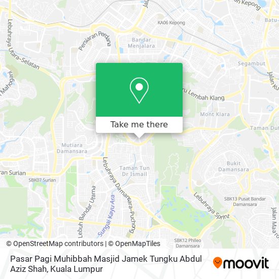 Pasar Pagi Muhibbah Masjid Jamek Tungku Abdul Aziz Shah map