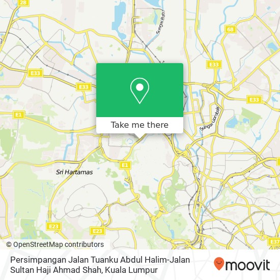 Persimpangan Jalan Tuanku Abdul Halim-Jalan Sultan Haji Ahmad Shah map