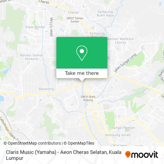 Claris Music (Yamaha) - Aeon Cheras Selatan map
