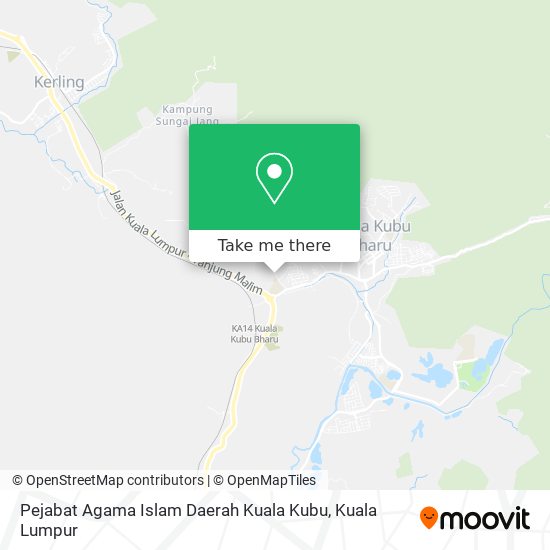 Peta Pejabat Agama Islam Daerah Kuala Kubu