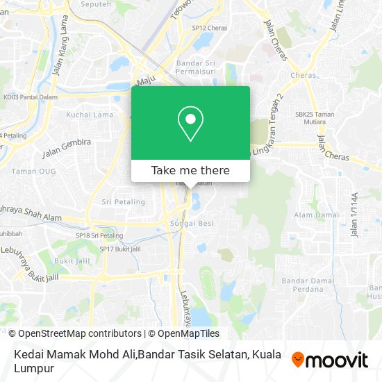 Peta Kedai Mamak Mohd Ali,Bandar Tasik Selatan