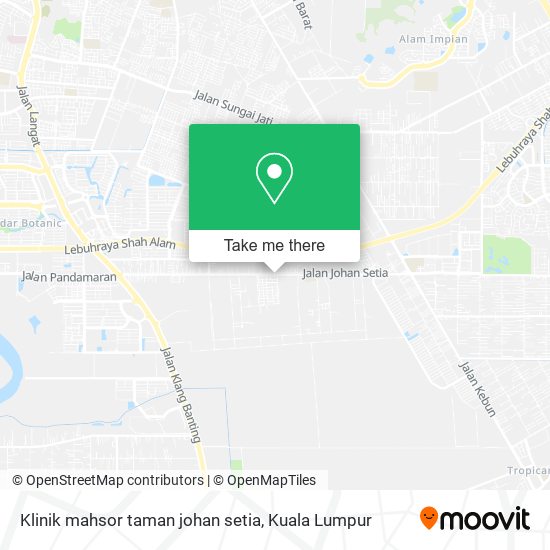 Klinik mahsor taman johan setia map