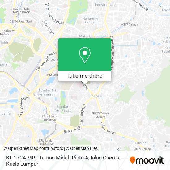 KL 1724 MRT Taman Midah Pintu A,Jalan Cheras map